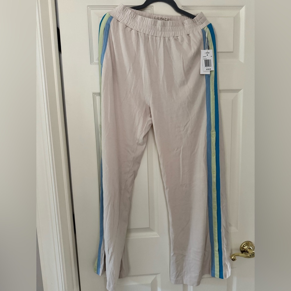 L*Space Cream Pants with Blue and Green Accents